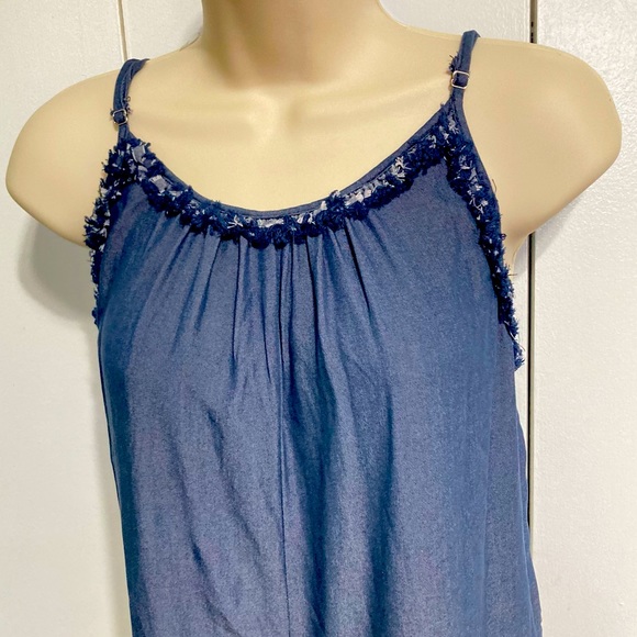 Romper Jumpsuit Chambray Denim Wide Leg Lightweight Cami  Culottes Womens Small - Picture 10 of 16